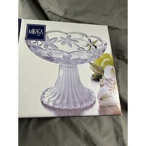 Mikasa‎ Garden Terrace Footed Glass Dish/Compote #923/527 5"×8.5"